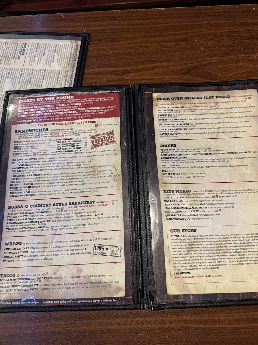 Bubba-Q's Menu - Image 1